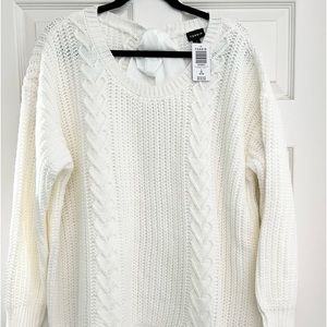 Torrid White Drop Shoulder Cable Knit Sweater size 2 (18-30) NEW